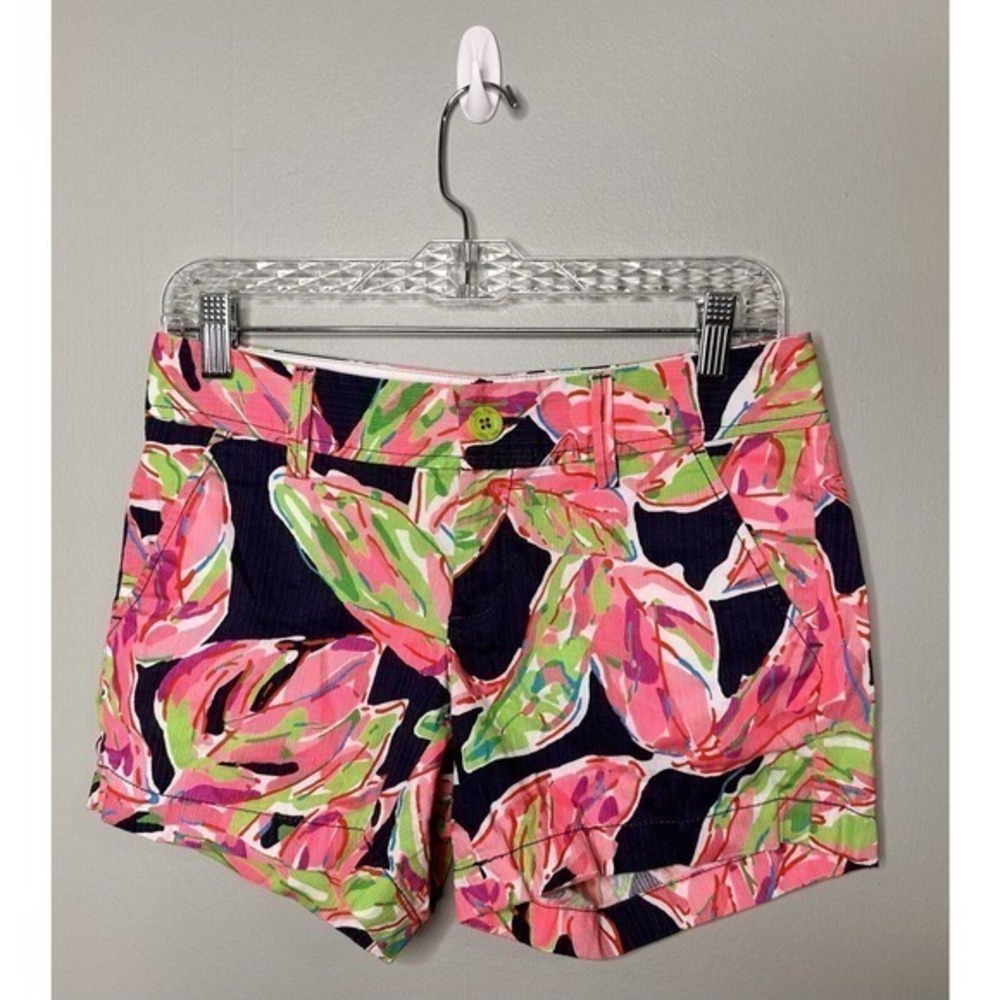 Lilly Pulitzer The Callahan Short Size 0 Floral Vias Green